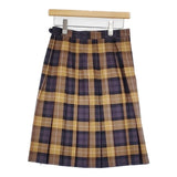 O'NEIL OF DUBLIN キルト チェック 巻き ラップ ウール GB10 スカート ベージュ パープル レディース オニールオブダブリン【中古】6-1010T∞