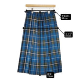 O'NEIL OF DUBLIN キルト 巻き ラップ チェック ウール GB10 ロングスカート ブルー カーキ レディース オニールオブダブリン【中古】6-1010T∞