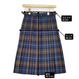 O'NEIL OF DUBLIN キルト チェック 巻き ラップ ウール GB10 スカート ネイビー カーキ レディース オニールオブダブリン【中古】6-1010T∞