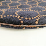 mina perhonen tambourine エッグバッグ e794 刺繍 トートバッグ ネイビー ブラウン レディース ミナペルホネン【中古】6-0910T◎