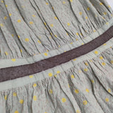 mina perhonen crystal 刺繍 ls3359 サイズ1 ギャザードレス ワンピース ライトグリーン イエロー レディース ミナペルホネン【中古】6-0526S♪