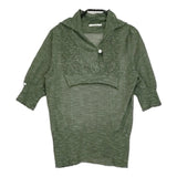 mina perhonen sorbet Ls8632 サイズ1 シルク混 プルオーバー 五分袖 シアー セーター ニット グリーン レディース ミナペルホネン【中古】6-0717M♪
