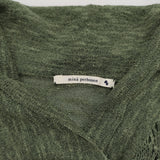 mina perhonen sorbet Ls8632 サイズ1 シルク混 プルオーバー 五分袖 シアー セーター ニット グリーン レディース ミナペルホネン【中古】6-0717M♪