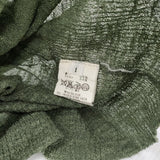 mina perhonen sorbet Ls8632 サイズ1 シルク混 プルオーバー 五分袖 シアー セーター ニット グリーン レディース ミナペルホネン【中古】6-0717M♪