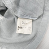mina perhonen choucho ks1234 日本製 刺繍 コットン バンブー シアー ブラウス シャツ ライトブルー レディース ミナペルホネン【中古】6-0717M♪