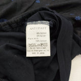 ANTIPAST 花柄 ジャガード ニット切替 日本製 半袖Ｔシャツ カットソー ネイビー レディース アンティパスト【中古】6-0531S♪