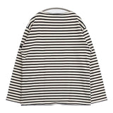 SAINT JAMES バスクシャツ フランス製 T7 ボーダー 長袖Ｔシャツ カットソー ロンＴ オフホワイト ブラック メンズ セントジェームス【中古】6-0711M∞