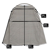 SAINT JAMES バスクシャツ フランス製 T7 ボーダー 長袖Ｔシャツ カットソー ロンＴ オフホワイト ブラック メンズ セントジェームス【中古】6-0711M∞