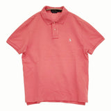POLO RALPH LAUREN 鹿の子 カスタムスリムフィット サイズM ポロシャツ ピンク メンズ ポロ・ラルフローレン【中古】6-0630S♪