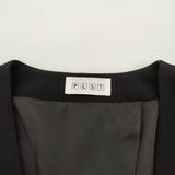 PLST バックサテンストレッチジャケット﻿ 定価16200円 サイズS ノーカラージャケット ブラック レディース プラステ【中古】6-0717M♪