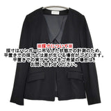 PLST バックサテンストレッチジャケット﻿ 定価16200円 サイズS ノーカラージャケット ブラック レディース プラステ【中古】6-0717M♪