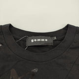 gomme スター切替Ｔシャツ アシンメトリー GJ-T51-173 サイズM ワイドシルエット ドロップショルダー 半袖カットソー ブラック レディース ゴム【中古】6-0519S♪