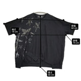 gomme スター切替Ｔシャツ アシンメトリー GJ-T51-173 サイズM ワイドシルエット ドロップショルダー 半袖カットソー ブラック レディース ゴム【中古】6-0519S♪