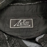 EIKO KONDO マルチボーダー デザインコート サイズ42 ジャケット コート グレー ブラック レディース エイココンドウ【中古】6-0612M♪