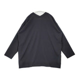 mizuiro-ind Vネック 羽織り ポリエステルストレッチ カーディガン ブラック レディース ミズイロインド【中古】6-0819M∞