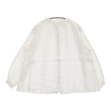 nest Robe リネンスタンドフリルブラウス バックボタン 01154-1289 2way ブラウス シャツ ホワイト レディース ネストローブ【中古】6-0717M♪