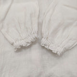 nest Robe リネンスタンドフリルブラウス バックボタン 01154-1289 2way ブラウス シャツ ホワイト レディース ネストローブ【中古】6-0717M♪