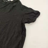 mizuiro-ind アシンメトリー Tシャツドレス 半袖 日本製 ワンピース ブラック レディース ミズイロインド【中古】6-0531S♪
