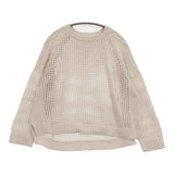 huitieme nid モールメッシュラグランPO 523600 ケーブル セーター ニット 24SS ベージュ レディース ユイティームニ【中古】6-0612M♪