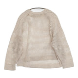 huitieme nid モールメッシュラグランPO 523600 ケーブル セーター ニット 24SS ベージュ レディース ユイティームニ【中古】6-0612M♪