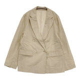 SLOBE IENA リネンコットンダブルブレストジャケット 定価19800円 テーラードジャケット 24SS ベージュ レディース スローブイエナ【中古】6-0612M♪
