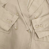 SLOBE IENA リネンコットンダブルブレストジャケット 定価19800円 テーラードジャケット 24SS ベージュ レディース スローブイエナ【中古】6-0612M♪
