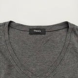 theory RASA2 COTTON SMOOTH VネックTシャツ サイズS 半袖Ｔシャツ カットソー チャコールグレー メンズ セオリー【中古】6-0630S♪