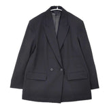 ZARA ダブルブレストオーバーサイズブレザー テーラードジャケット ブラック レディース ザラ【中古】6-1005M∞