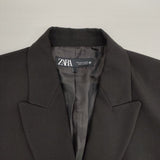 ZARA ダブルブレストオーバーサイズブレザー テーラードジャケット ブラック レディース ザラ【中古】6-1005M∞