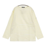 SAINT JAMES 新品 ウエッソン T5 定価13200円 ボーダー 長袖Ｔシャツ カットソー ロンＴ イエロー ホワイト レディース セントジェームス【中古】6-0519M♪