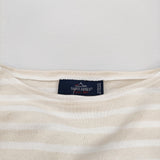 SAINT JAMES 新品 ウエッソン T5 定価13200円 ボーダー 長袖Ｔシャツ カットソー ロンＴ ベージュ ホワイト レディース セントジェームス【中古】6-0519M♪