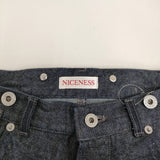 NICENESS SHARKY シャーキー 定価64900円 ロウデニム ツイストジーンズ NN-1803T17 デニムパンツ 26SS ネイビー メンズ ナイスネス【中古】6-0526G♪