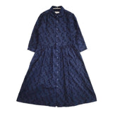 MORIKAGE SHIRT 三角カットジャカードのシャツドレス シャツワンピース コットン サイズSS ワンピース コン レディース モリカゲシャツキョウト【中古】6-0618G◎