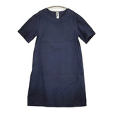 MHL. GARMENT DYE CANVAS DRESS ガーメントダイキャンバスドレス コットンリネン 定価29700円 ワンピース ネイビー レディース エムエイチエル【中古】6-0531S♪