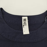 MHL. GARMENT DYE CANVAS DRESS ガーメントダイキャンバスドレス コットンリネン 定価29700円 ワンピース ネイビー レディース エムエイチエル【中古】6-0531S♪