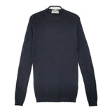 JOHN SMEDLEY メリノウールファイン イギリス製 クルーネック リブ セーター ニット ブラック レディース ジョンスメドレー【中古】6-1005T∞