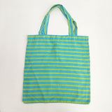 marimekko 50周年記念 タサライタ Tasaraita even stripe ボーダー トートバッグ ブルー グリーン レディース マリメッコ【中古】6-0827G∞