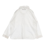 mizuiro-ind ギャザースタンドカラーシャツ 定価13970円 ブラウス シャツ シロ レディース ミズイロインド【中古】6-0618G◎