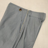 MACPHEE レーヨンリネンコットン セミワイド クロップドパンツ ライトブルー レディース マカフィー【中古】6-0809M∞