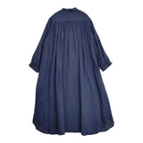 fog linen work リネン プルオーバー ギャザー ワンピース アオ レディース フォグリネンワーク【中古】6-0618G◎