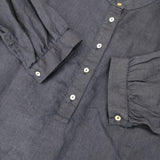 fog linen work リネン プルオーバー ギャザー ワンピース アオ レディース フォグリネンワーク【中古】6-0618G◎