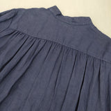 fog linen work リネン プルオーバー ギャザー ワンピース アオ レディース フォグリネンワーク【中古】6-0618G◎
