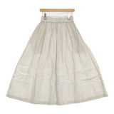 fog linen work リネン ギャザー ロングスカート ライトベージュ レディース フォグリネンワーク【中古】6-0717M♪