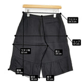 SI-HIRAI リネンレーヨン CHW-1532 サイズ36 ショートパンツ ハーフパンツ ショーツ ブラック レディース スーヒライ【中古】6-0717S♪