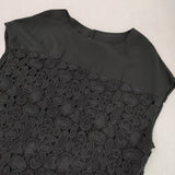 l'atelier du savon 刺繍 レース ノースリーブドレス ワンピース ブラック レディース アトリエドゥサボン【中古】6-0809M∞