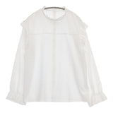 BEAUTY&YOUTH UNITED ARROWS ポリエステルフリル ブラウス ウォッシャブル ブラウス シャツ ホワイト レディース ビューティアンドユース【中古】6-0926M∞