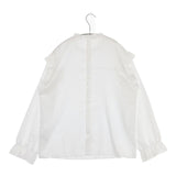 BEAUTY&YOUTH UNITED ARROWS ポリエステルフリル ブラウス ウォッシャブル ブラウス シャツ ホワイト レディース ビューティアンドユース【中古】6-0926M∞