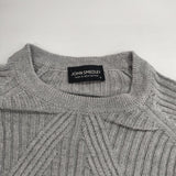 JOHN SMEDLEY シーアイランドコットン リブ セーター ニット グレー レディース ジョンスメドレー【中古】6-0823M∞