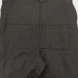 fog linen work エステルジャンプスーツ リネン サロペット ブラック レディース フォグリネンワーク【中古】6-0519M♪