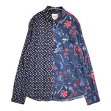 Desigual コットン インド製 サイズXL 長袖シャツ ネイビー マルチカラー メンズ デジグアル【中古】6-0815M∞